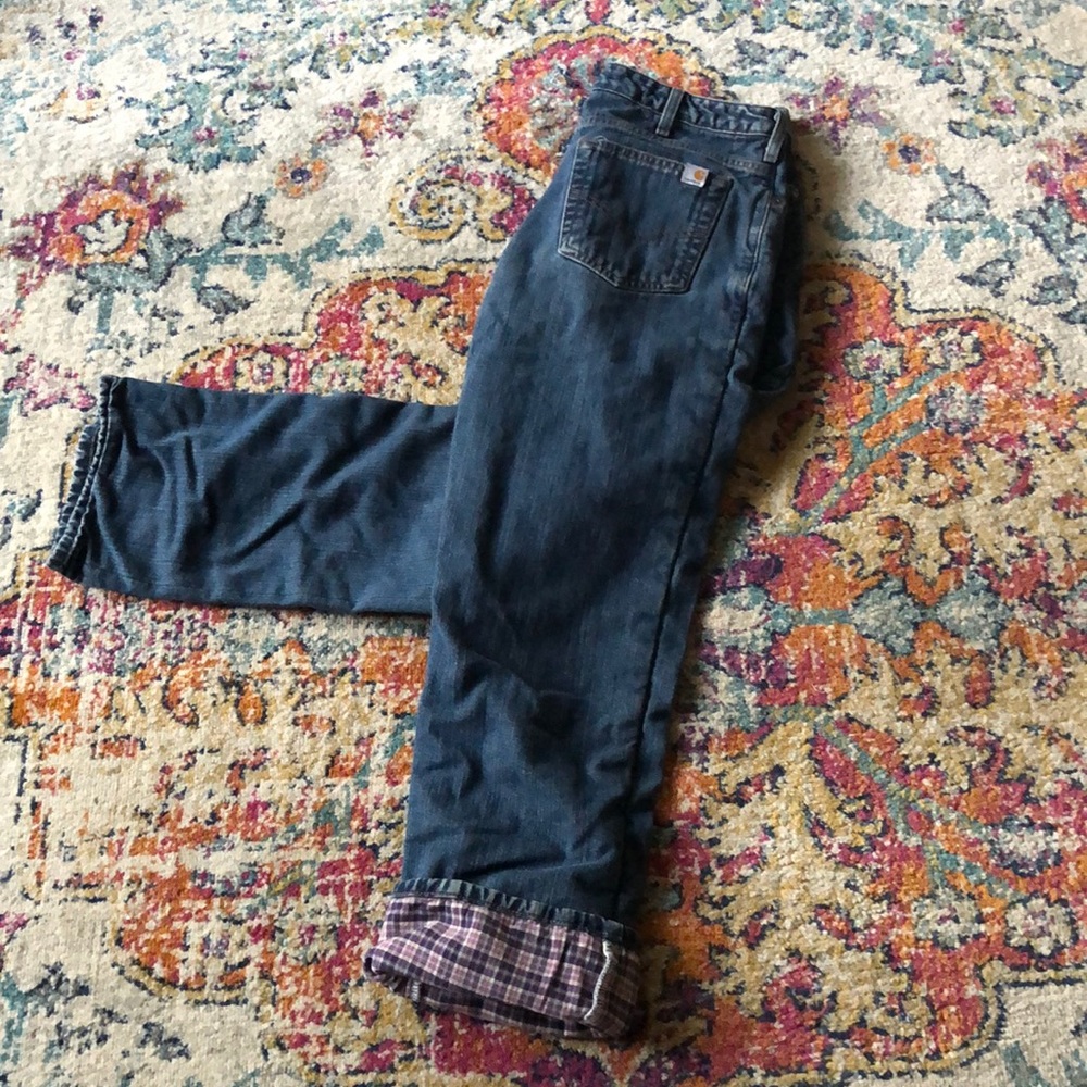 Women’s Carhartt 5 Pocket Flannel Lined Jeans 8👖